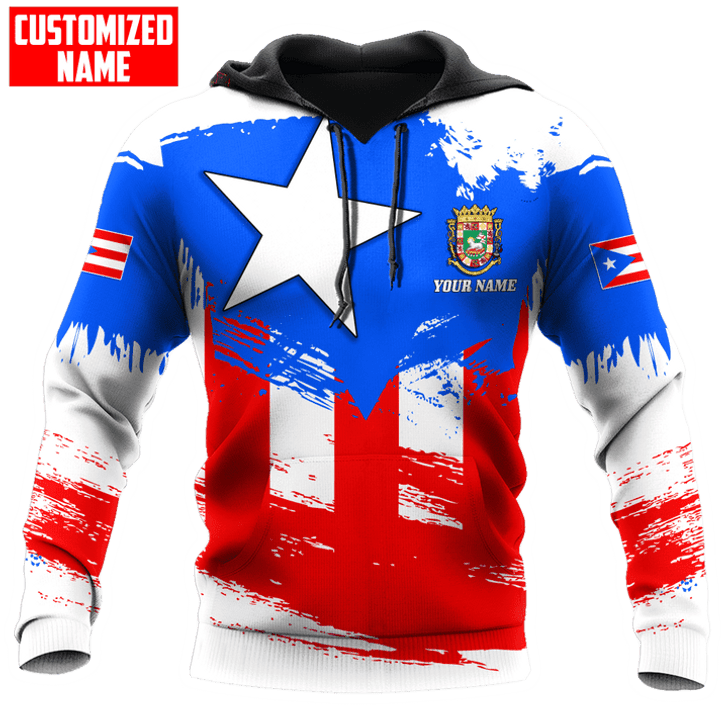FUNSTUFFPRINT  Personalized Name Puerto Rico 3D Hoodie and Zip Hoodie