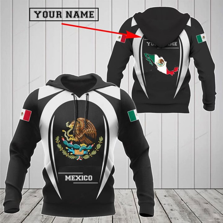 FUNSTUFFPRINT Customize Mexico Map & Coat Of Arms 3D Hoodie and Zip Hoodie