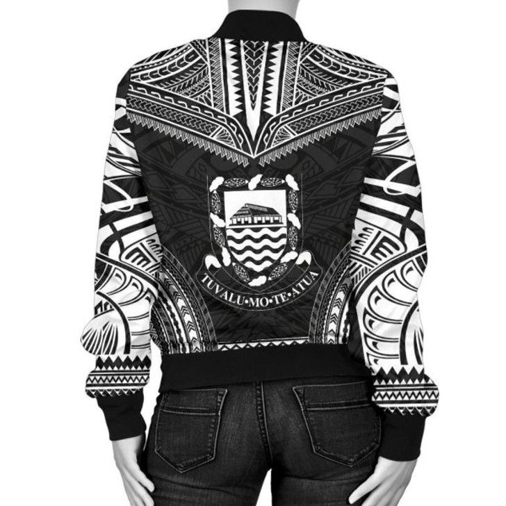 FUNSTUFFPRINT Bomber Jacket Tuvalu Polynesian Chief – Black Version 3D Bomber Jacket