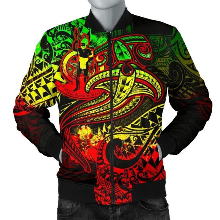 FUNSTUFFPRINT Bomber Jacket Vanuatu – Reggae Shark Tattoo 3D Bomber Jacket