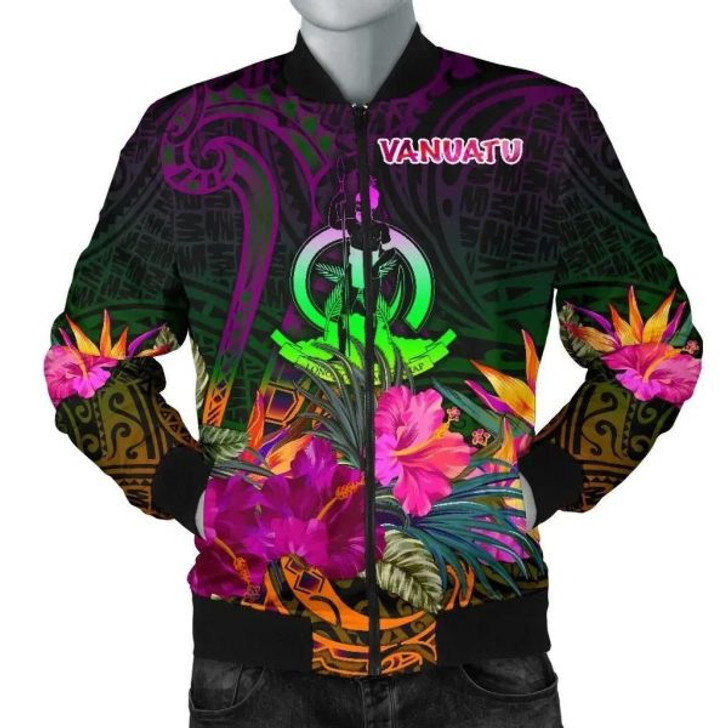 FUNSTUFFPRINT Bomber Jacket Vanuatu – Summer Hibiscus 3D Bomber Jacket