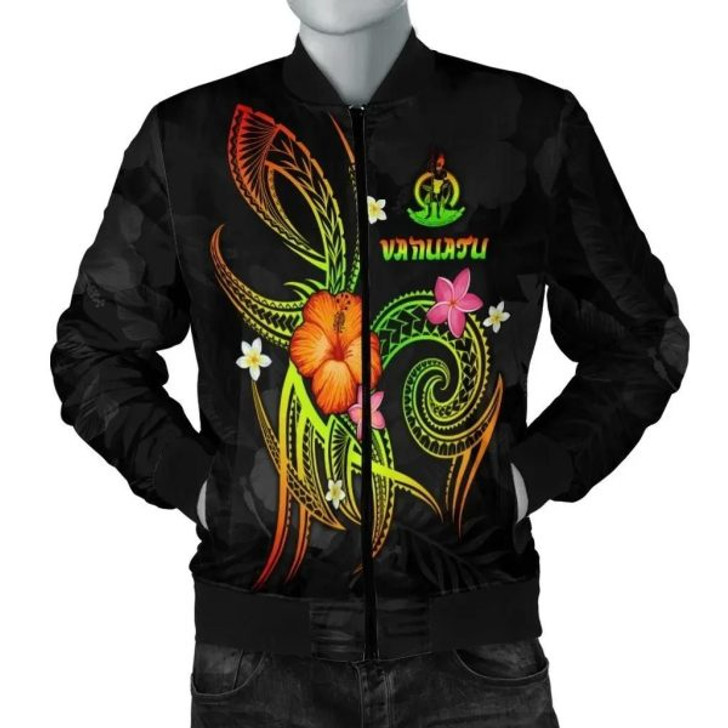 FUNSTUFFPRINT Bomber Jacket Vanuatu Polynesian – Legend of Vanuatu (Reggae) 3D Bomber Jacket