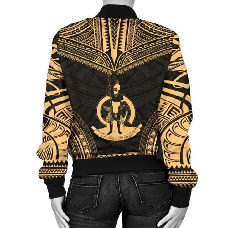 FUNSTUFFPRINT Bomber Jacket Vanuatu Polynesian Chief – Gold Version 3D Bomber Jacket