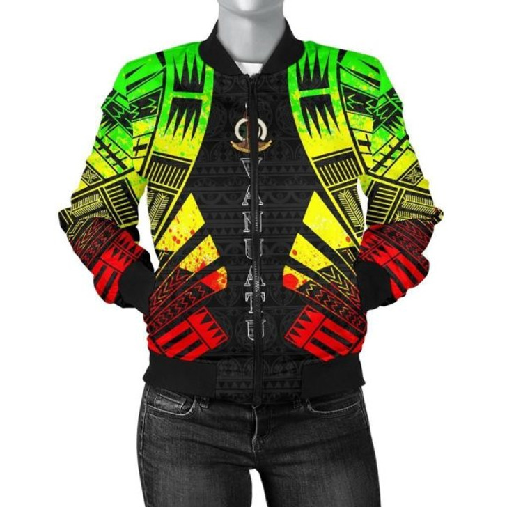 FUNSTUFFPRINT Bomber Jacket Vanuatu Polynesian Tattoo Reggae 3D Bomber Jacket