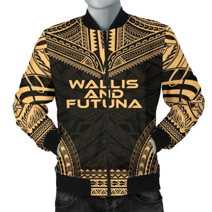 FUNSTUFFPRINT Bomber Jacket Wallis And Futuna Polynesian Chief – Gold Version 3D Bomber Jacket