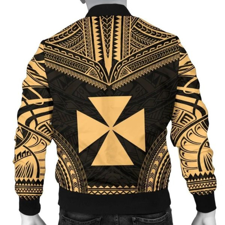 FUNSTUFFPRINT Bomber Jacket Wallis And Futuna Polynesian Chief – Gold Version 3D Bomber Jacket