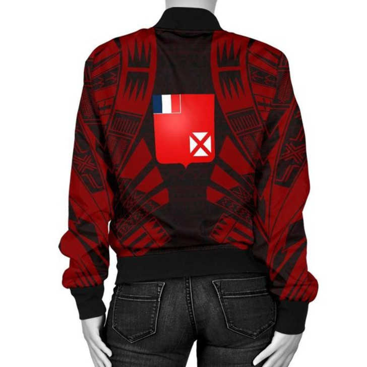 FUNSTUFFPRINT Bomber Jacket Wallis And Futuna Polynesian Tattoo Red 3D Bomber Jacket