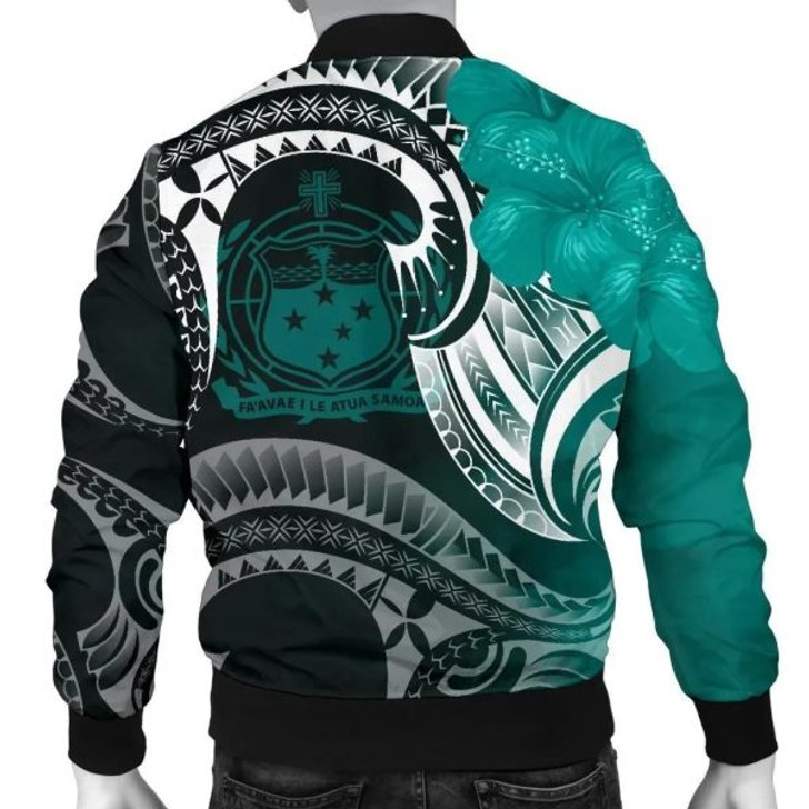 FUNSTUFFPRINT Bomber Jacketamoa – Samoa Seal Wave Style (Green) 3D Bomber Jacket
