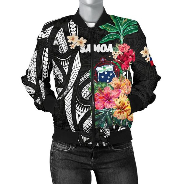 FUNSTUFFPRINT Bomber Jacketamoa Coat Of Arms Polynesian With Hibiscus 3D Bomber Jacket