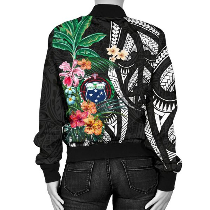 FUNSTUFFPRINT Bomber Jacketamoa Coat Of Arms Polynesian With Hibiscus 3D Bomber Jacket