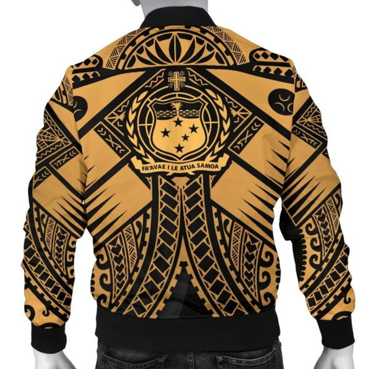 FUNSTUFFPRINT Bomber Jacketamoa Polynesian – Samoa Gold Seal with Polynesian Tattoo 3D Bomber Jacket