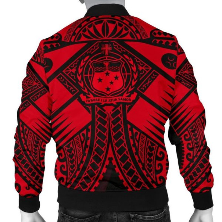 FUNSTUFFPRINT Bomber Jacketamoa Polynesian – Samoa Red Seal with Polynesian Tattoo 3D Bomber Jacket