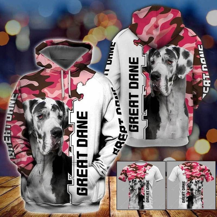 FUNSTUFFPRINT  Gift For Dog Lover Great Dane Dog All Over Printed3D Hoodie and Zip Hoodie