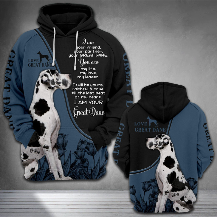 FUNSTUFFPRINT  Gift For Dog Lover GREAT DANE LMT 3D Hoodie and Zip Hoodie