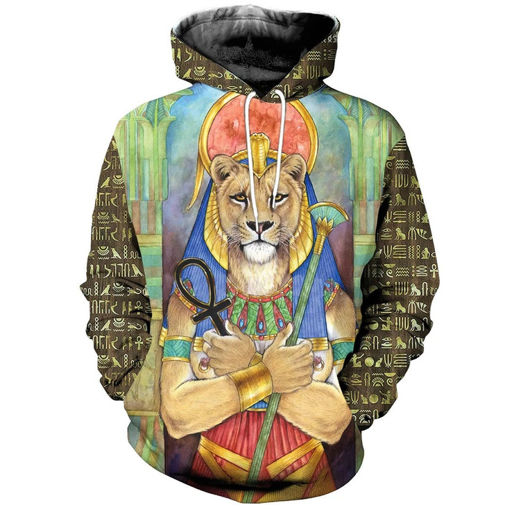 FUNSTUFFPRINT  Egyptian Sekhmet God   3D Hoodie and Zip Hoodie