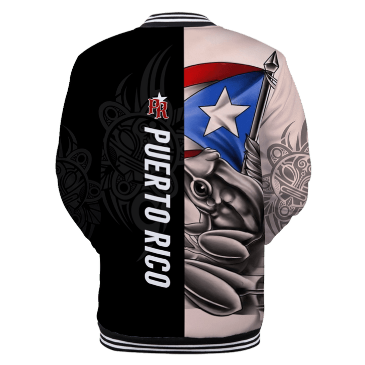 FUNSTUFFPRINT Customize Name Common Coquí Puerto Rico 3D Baseball Jacket S3VJ-10044