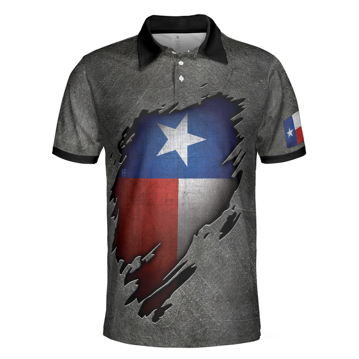 Ripped Texas Flag Polo Shirt For Golf, Grunge Texas Polo Shirt, Texas Proud Shirt For Men - Perfect Gift For Men, Golfer Men