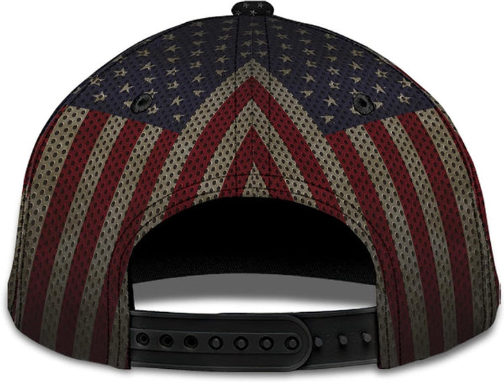FUNSTUFFPRINT Forgiven Nail Cross With American Flag All Over Print Baseball Cap - Christian Hats For Men Women