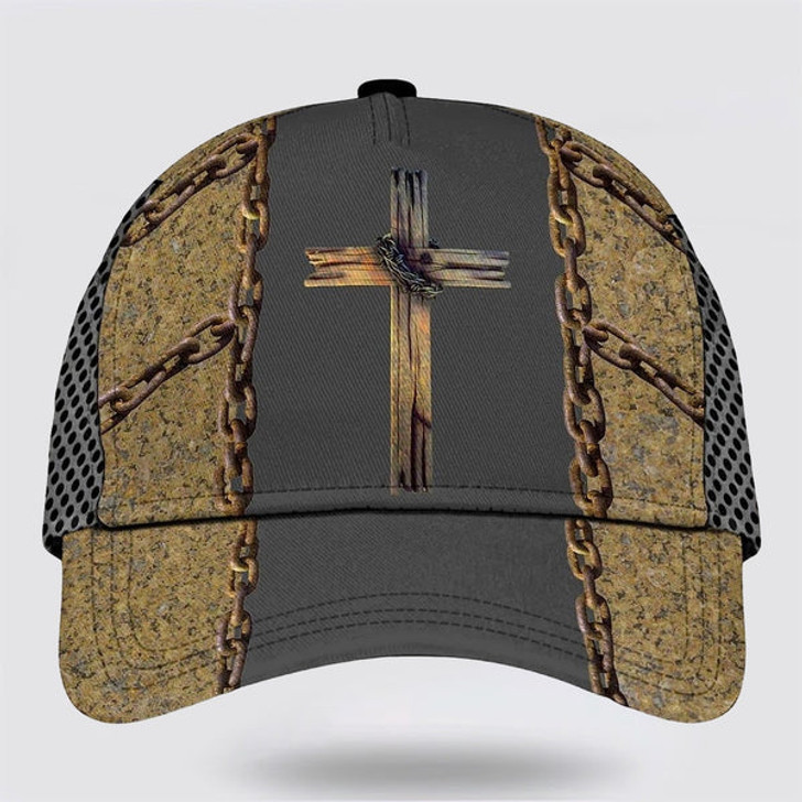FUNSTUFFPRINT Cross Wooden Baseball Cap - Christian Hats for Men and Women