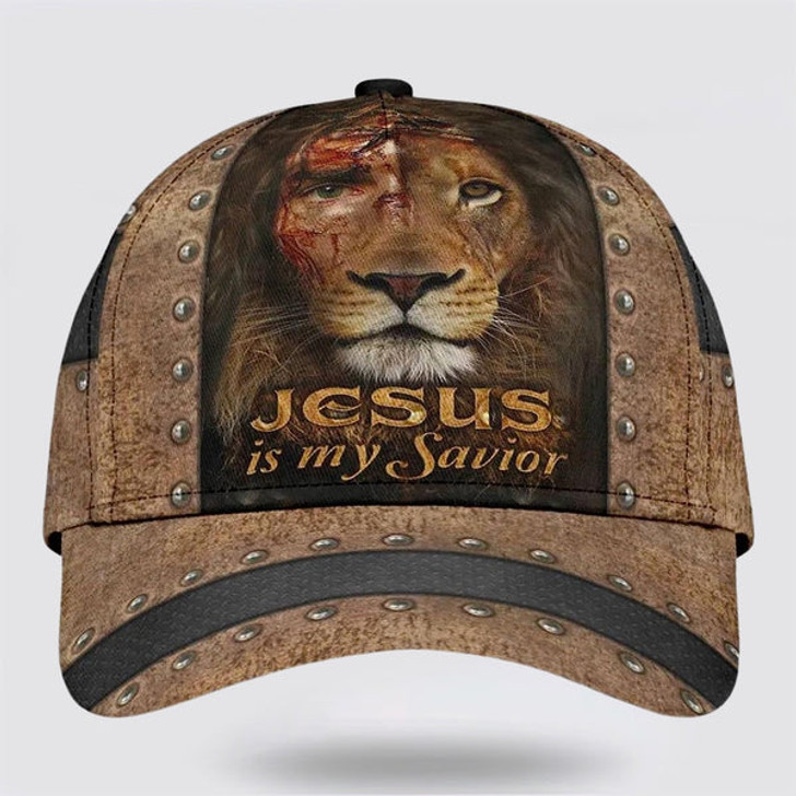 FUNSTUFFPRINT The Lion Jesus Is My Savior Classic Hat All Over Print - Christian Hats for Men and Women