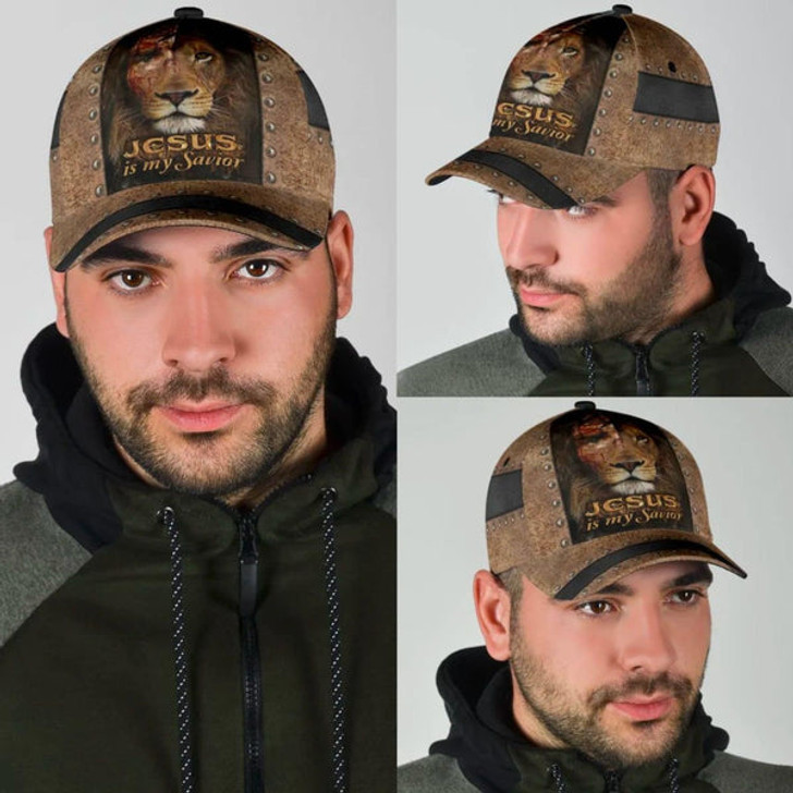 FUNSTUFFPRINT The Lion Jesus Is My Savior Classic Hat All Over Print - Christian Hats for Men and Women