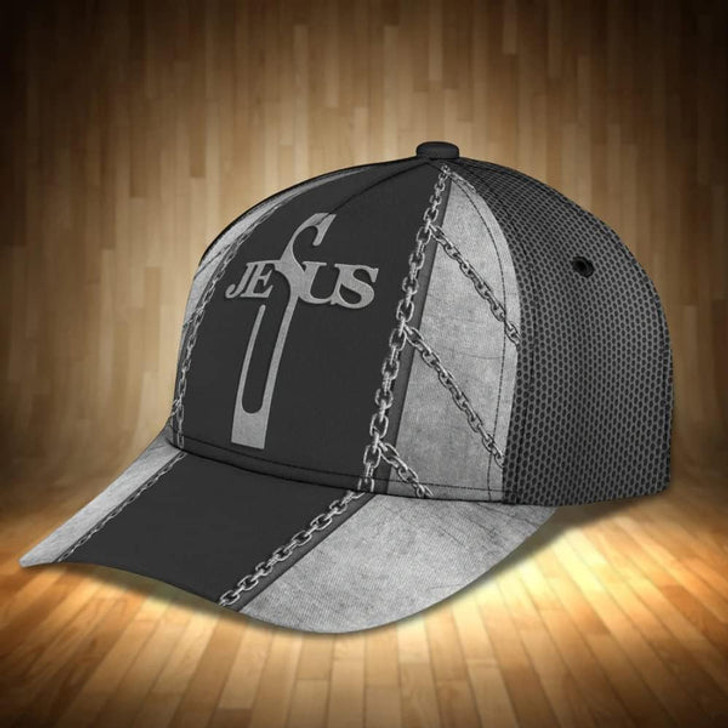 FUNSTUFFPRINT Jesus With Cross Classic Hat All Over Print - Christian Hats for Men and Women