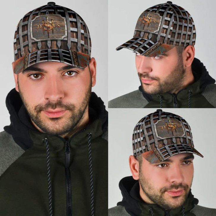 FUNSTUFFPRINT Jesus With 3 Nails Classic Hat All Over Print - Christian Hats for Men and Women