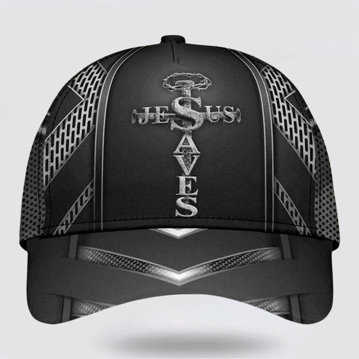 FUNSTUFFPRINT Jesus Saves Cross Nails Classic Hat All Over Print - Christian Hats for Men and Women
