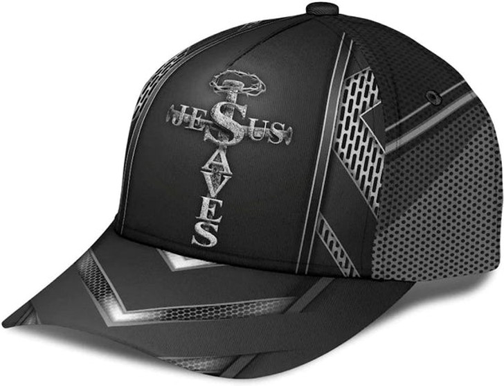FUNSTUFFPRINT Jesus Saves Cross Nails Classic Hat All Over Print - Christian Hats for Men and Women