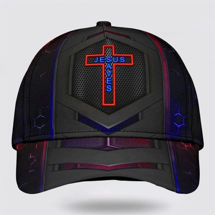 FUNSTUFFPRINT Jesus Save Cross Classic Hat All Over Print - Christian Hats for Men and Women