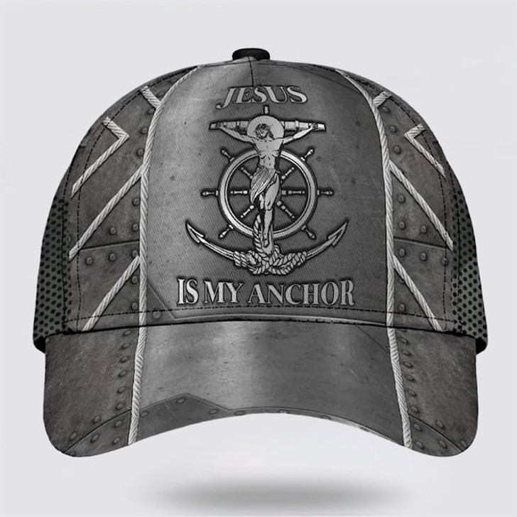 FUNSTUFFPRINT Jesus Is My Anchor Baseball Cap - Christian Hats for Men and Women