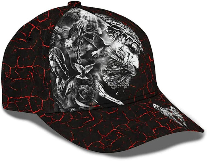 FUNSTUFFPRINT Jesus Face Baseball Cap - Christian Hats for Men and Women