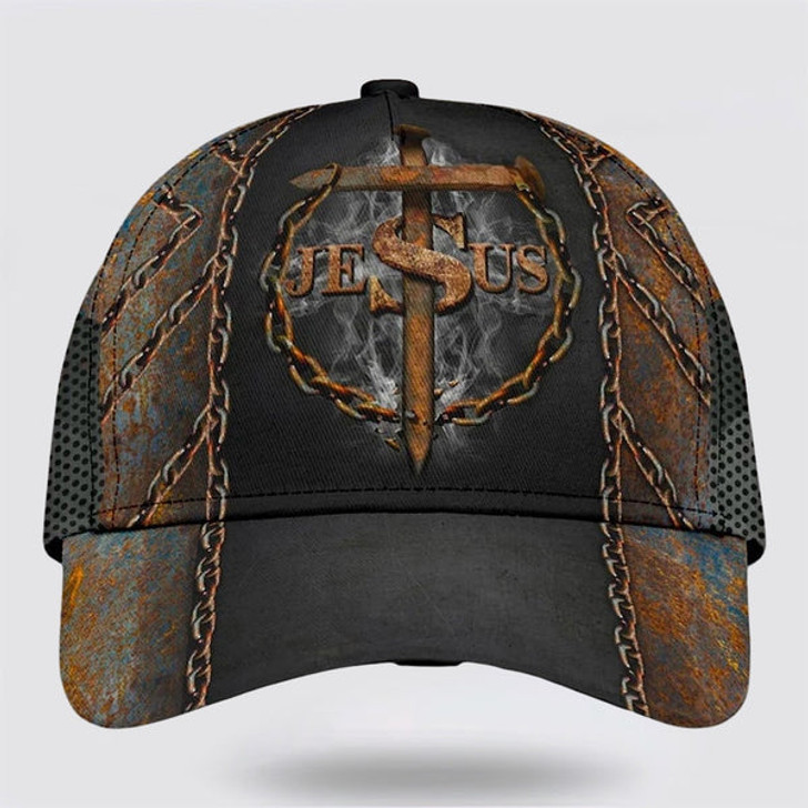 FUNSTUFFPRINT Jesus Cross Nails Baseball Cap - Christian Hats for Men and Women