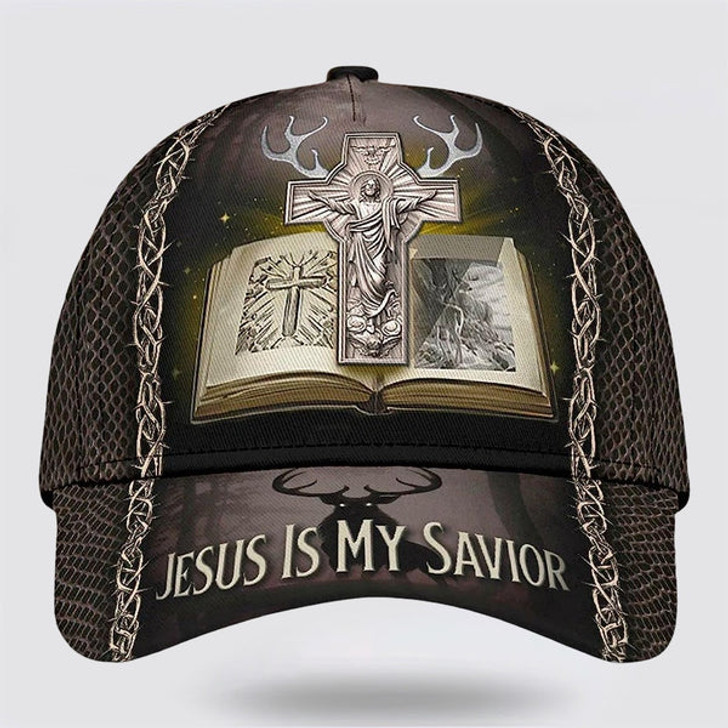 FUNSTUFFPRINT Hunting Jesus Is My Savior Baseball Cap - Christian Hats for Men and Women