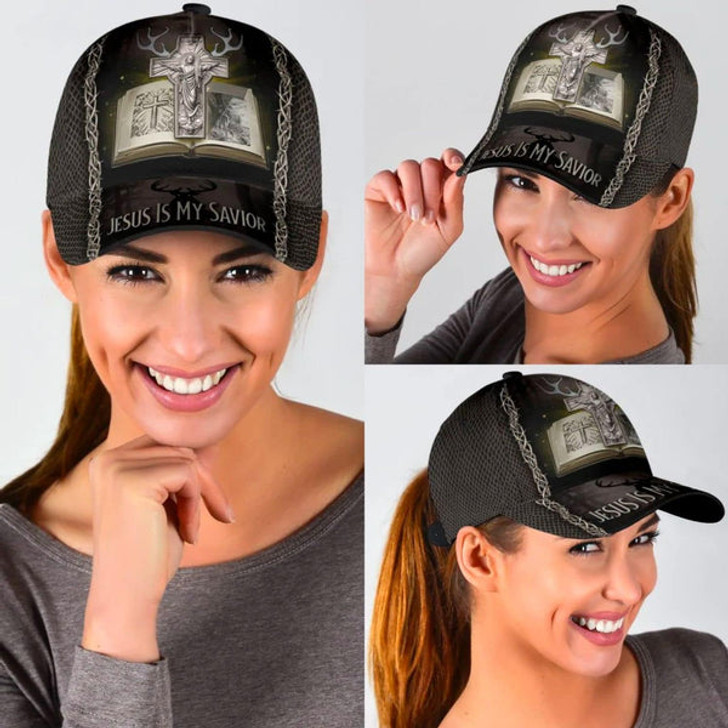 FUNSTUFFPRINT Hunting Jesus Is My Savior Baseball Cap - Christian Hats for Men and Women