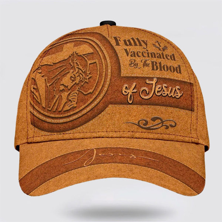FUNSTUFFPRINT Fully Vaccinated By The Blood Of Jesus Christian God Lord Baseball Cap - Christian Hats for Men and Women