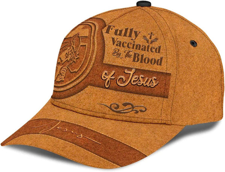 FUNSTUFFPRINT Fully Vaccinated By The Blood Of Jesus Christian God Lord Baseball Cap - Christian Hats for Men and Women