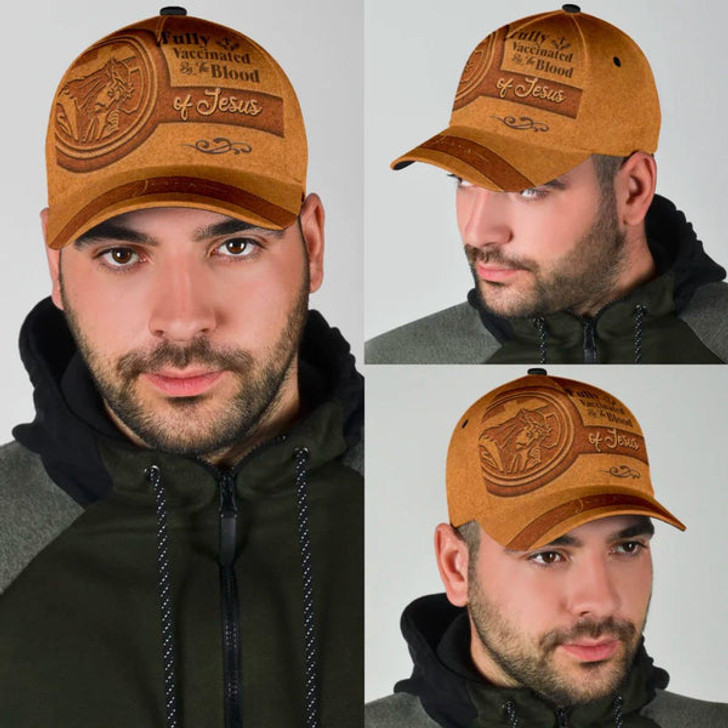 FUNSTUFFPRINT Fully Vaccinated By The Blood Of Jesus Christian God Lord Baseball Cap - Christian Hats for Men and Women