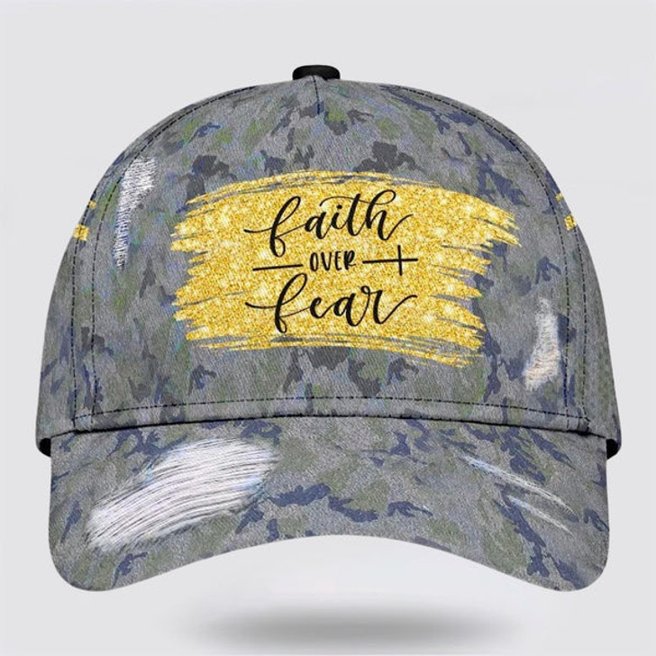 FUNSTUFFPRINT Faith Over Fear Baseball Cap - Christian Hats for Men and Women