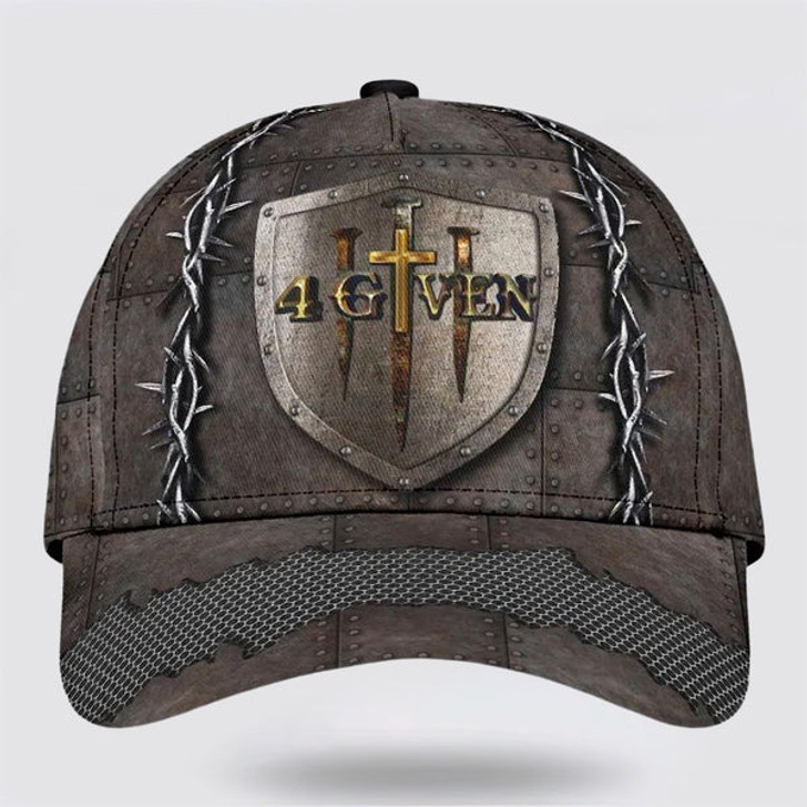 FUNSTUFFPRINT 1 Cross 3 Nails 4given Baseball Cap - Christian Hats for Men and Women