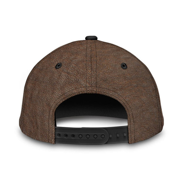 FUNSTUFFPRINT Skull Faith Over Fear Classic Cap - 3D Full Print Skull Cap Hat Leather Pattern