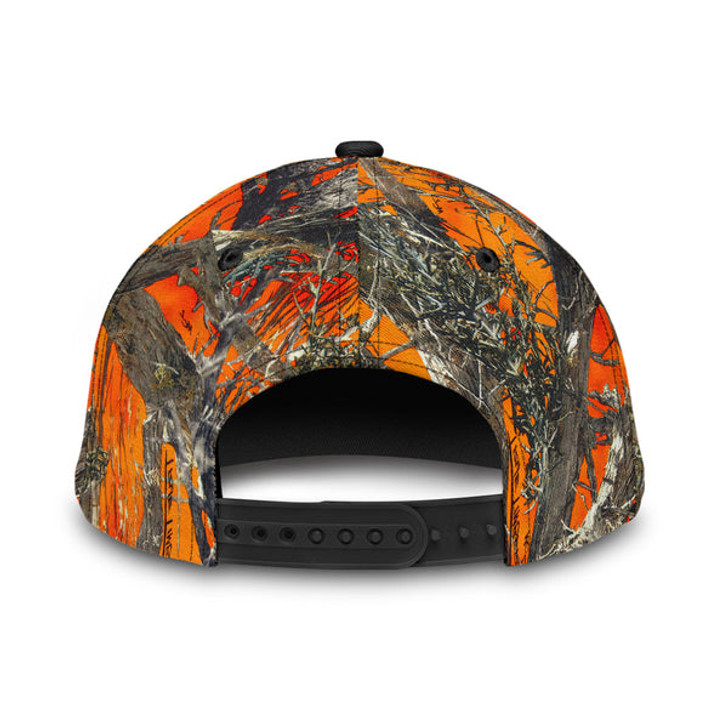 FUNSTUFFPRINT Personalized Hunting Dad To My Son Baseball Cap Orange Camo Pattern Classic Hunting Dad Cap