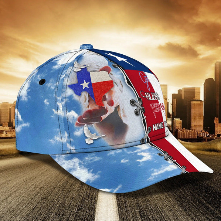 FUNSTUFFPRINT Personalized God Bless Texas 3D Full Print Baseball Cap - Texas American Pride Cap Hat - Texas Cap Hat-SBC-10142