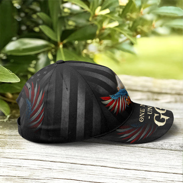FUNSTUFFPRINT One Nation Under God America Eagle Baseball Cap