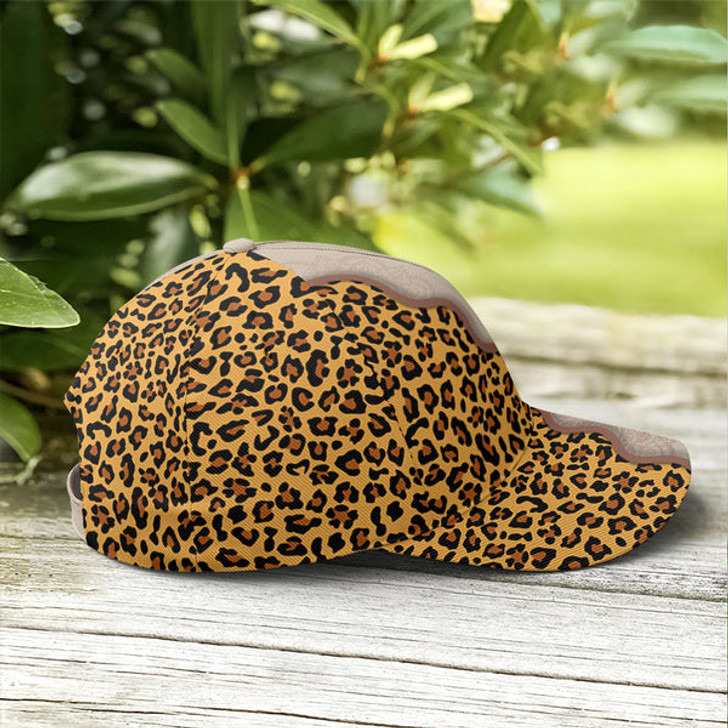 FUNSTUFFPRINT Leopard Crossover Faith Mandala Style Baseball Cap