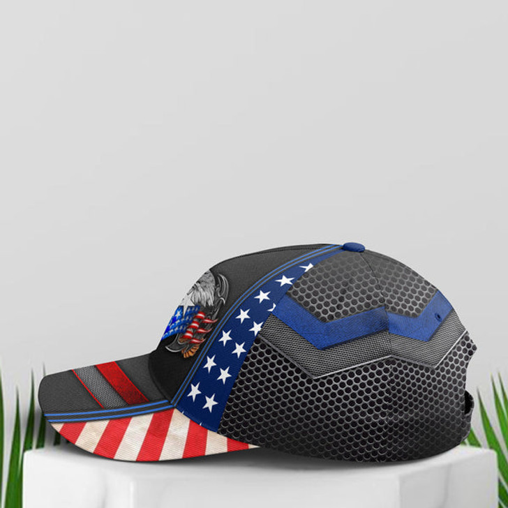 FUNSTUFFPRINT Eagles America US Flag Metallic Baseball Cap