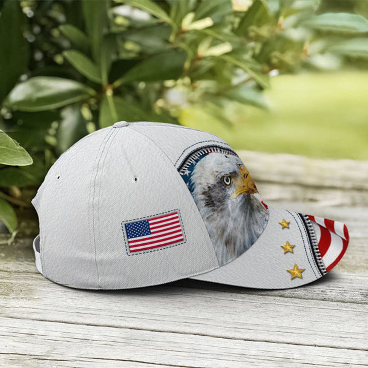 FUNSTUFFPRINT Eagle And US Flag Baseball Cap