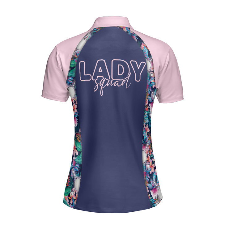 Hawaiian Dream And Golf Short Sleeve Women Polo Shirt, Flowers Tropical Shirt For Ladies