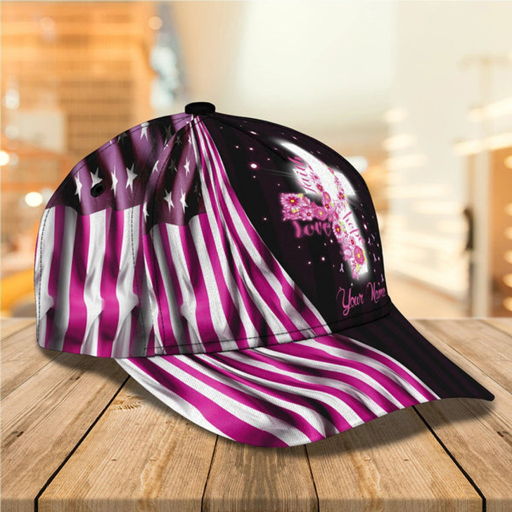 FUNSTUFFPRINT 3D All Over Print Breast Cancer Awareness Baseball Cap Hat - Custom Breast Cancer Gift