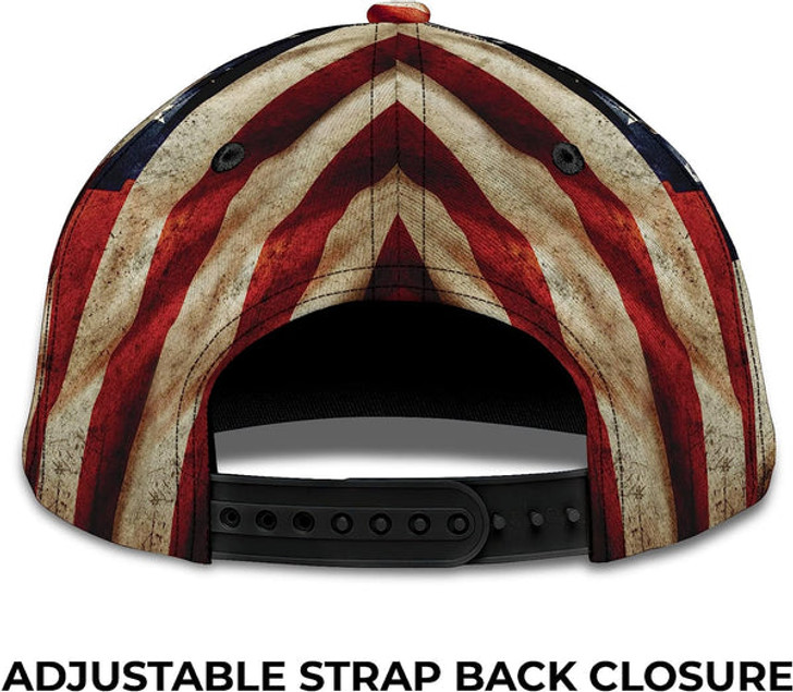 FUNSTUFFPRINT Patriotic Bald Eagle God Bless America All Over Print Baseball Cap - Christian Hats For Men Women